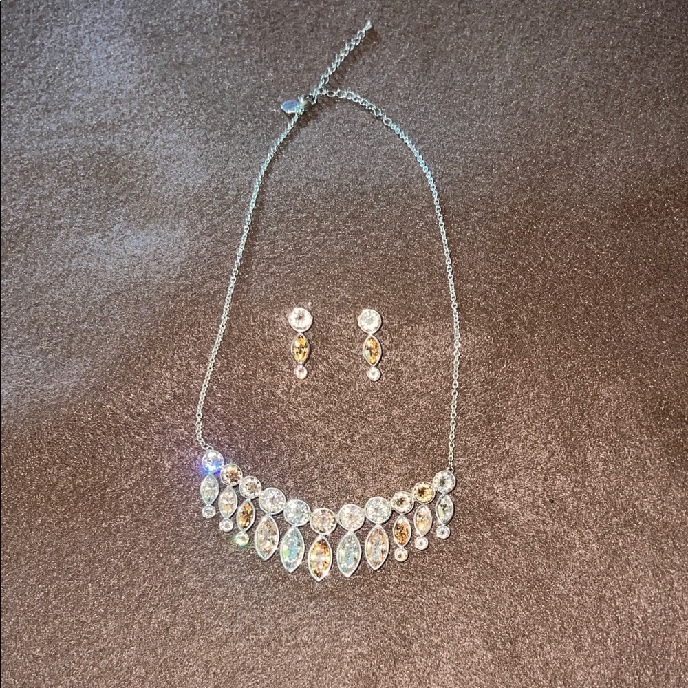 Swarovski Gold and Silver Necklace Set